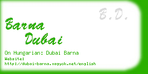 barna dubai business card